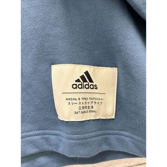 Adidas Pullover Hoodie Sweatshirt Women's Medium Orbit Indigo Teal - Picture 2 of 10